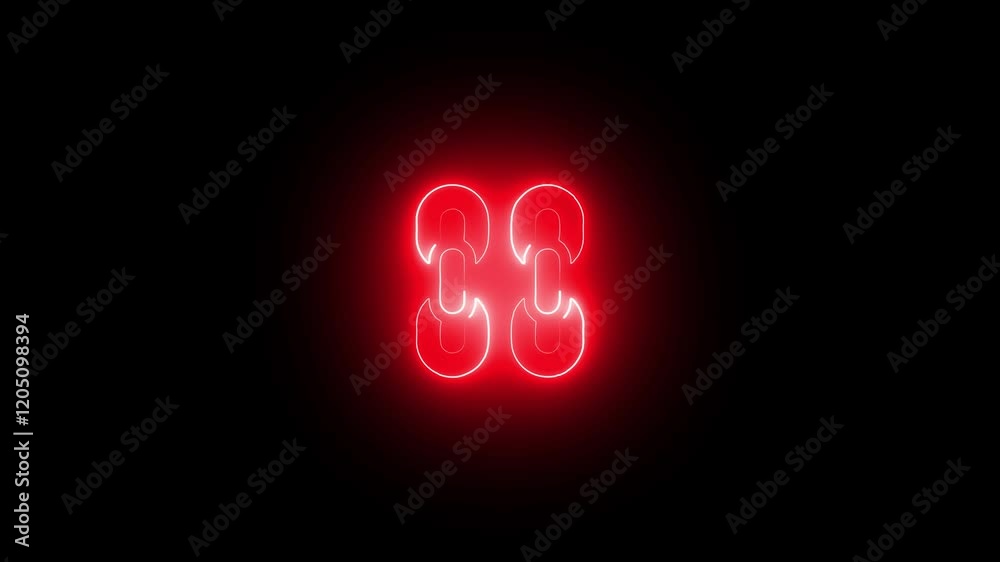 Link chain icon glowing neon blue color animation black background Link chain icon glowing neon blue color animation black background