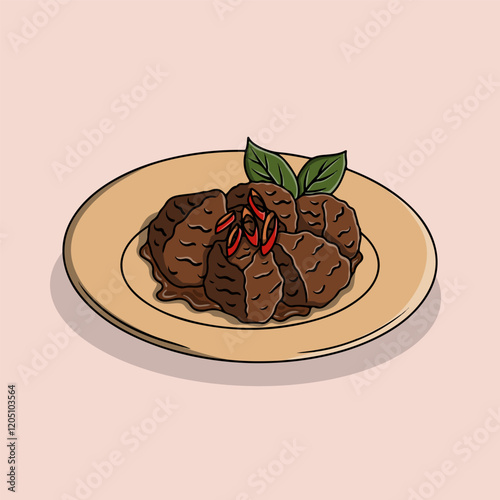 Beef Rendang a gourmet dish from Sumatra Indonesia