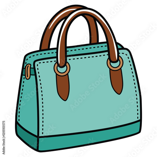 Hand Drawing of Stylish Blue Woman’s Bag with Chic and Trendy Appeal: A second rendition capturing a blue bag’s modern flair with chic detailing and a trendy silhouette for effortless style.