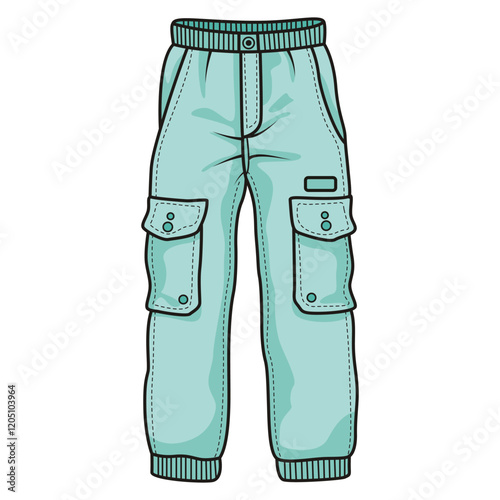 Hand Drawing of Autumn Pants with Cozy and Stylish Details: A warm drawing of autumn pants with intricate detailing and a refined style that evokes seasonal charm.