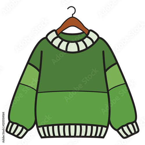 Hand Drawing of Sweater with Cozy and Detailed Features