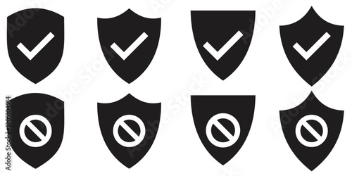 Print  Shield icon set. Defense symbol. Security sign. Safe guard vector illustration. Guarantee emblem. Shield logo. 1176
