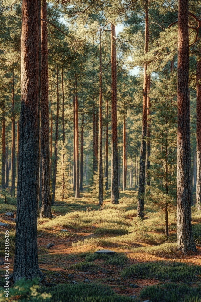 Fototapeta premium Forest with many trees