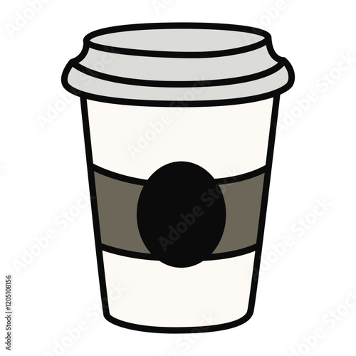 Cozy paper coffee cup drawing with detailed accents and playful steam, capturing the essence of a snug moment.
