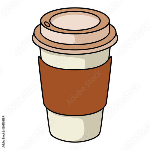 Hand Drawing of Paper Cup of Coffee with Cozy and Inviting Details