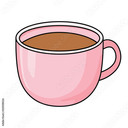 Elegant sketch of a coffee cup with warm hues and intricate details, creating an inviting and comforting aura.