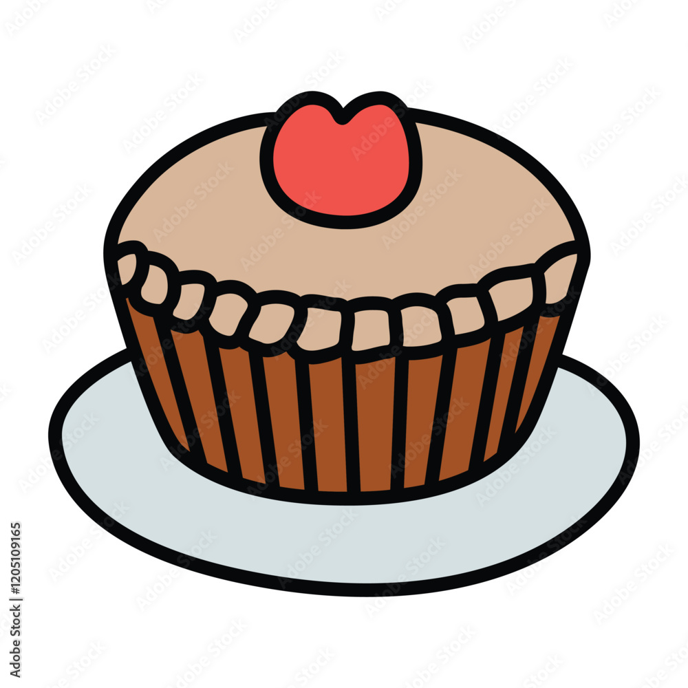 Nutty Delight Muffin: Featuring a nutty topping and rustic charm, this hand-drawn muffin adds texture and warmth to your design. Nutty Delight Muffin: Featuring a nutty topping and rustic charm, this hand-drawn muffin adds texture and warmth to your design.