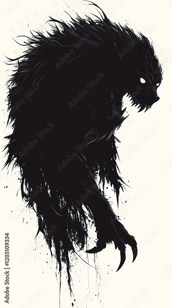 Fototapeta premium Shadow Beast: A Monochrome Masterpiece