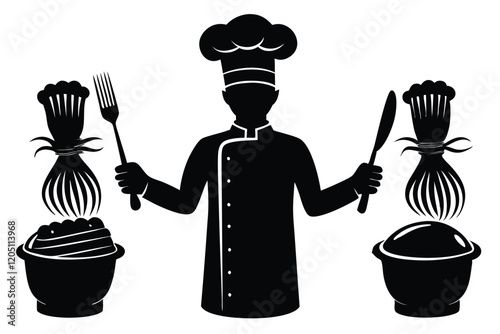 Vector silhouette of a Spicy Pad Thai