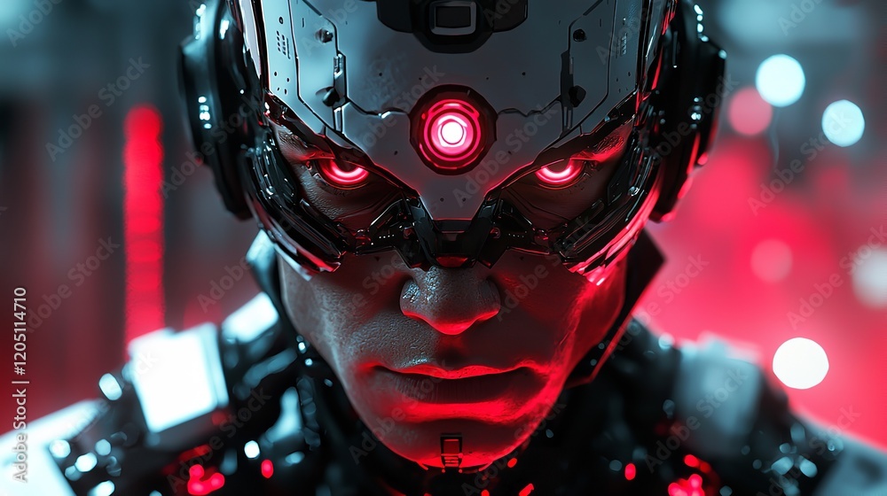 Cyborg Man: AI Robot Sci-Fi Technology Painting Style Cyborg Man: AI Robot Sci-Fi Technology Painting Style