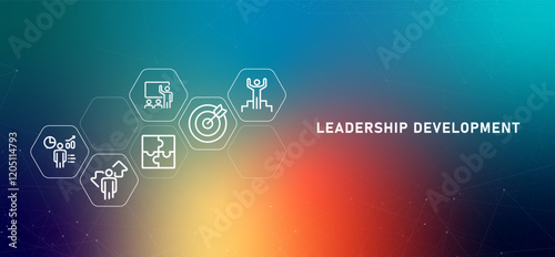 Leadership development gradient header company leader advancement training and mentoring for corporate succession planning