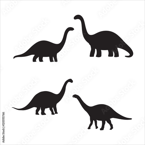 dinosaurs silhouettes set