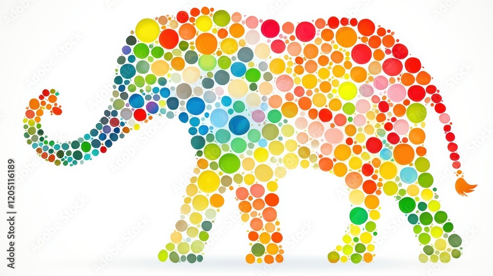 Fototapeta premium Vibrant elephant art digital creation colorful environment abstract view creative concept