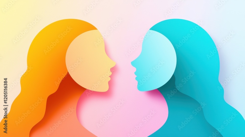 Diversity and Inclusion Group of colorful silhouettes with overlapping speech bubbles, symbolizing diverse voices and perspectives in communication. Diversity and Inclusion Group of colorful silhouettes with overlapping speech bubbles, symbolizing diverse voices and perspectives in communication.