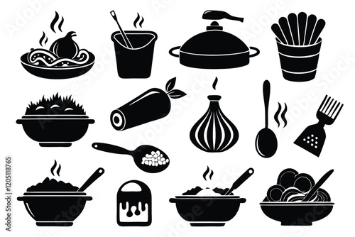 Vector silhouette of a Spicy Pad Thai