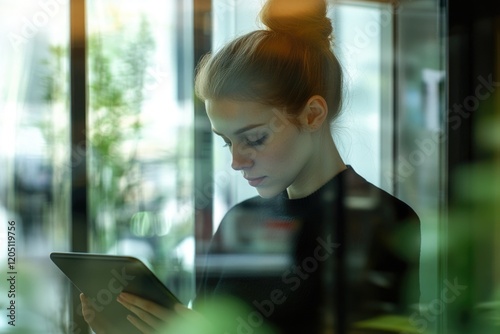 Woman using tablet computer Free Download Woman using tablet computer - GFXLoad