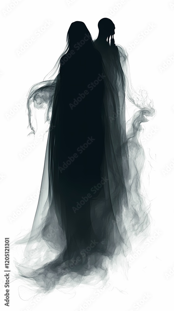 Fototapeta premium Ethereal Silhouettes: A Study in Dark Elegance