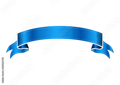 Elegant Blue Ribbon Banner for Design and Decoration