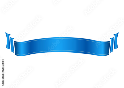 Elegant Blue Ribbon Banner for Design and Decoration