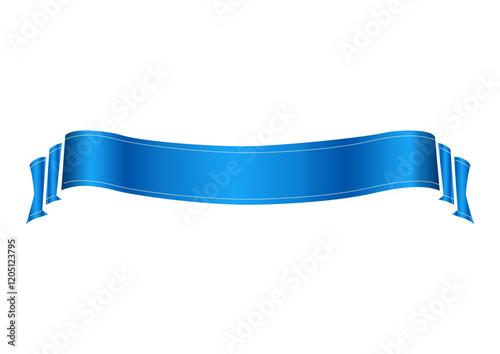 Elegant Blue Ribbon Banner for Design and Decoration