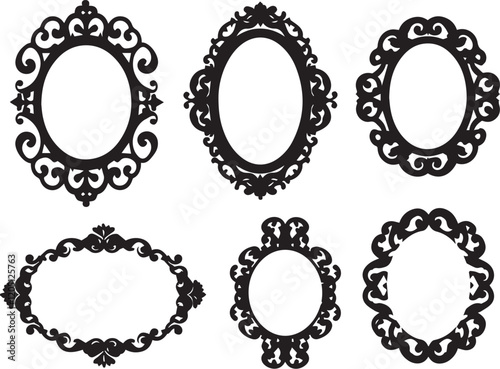 A set of frame silhouettes for flat design. Hand drawn vector illustration