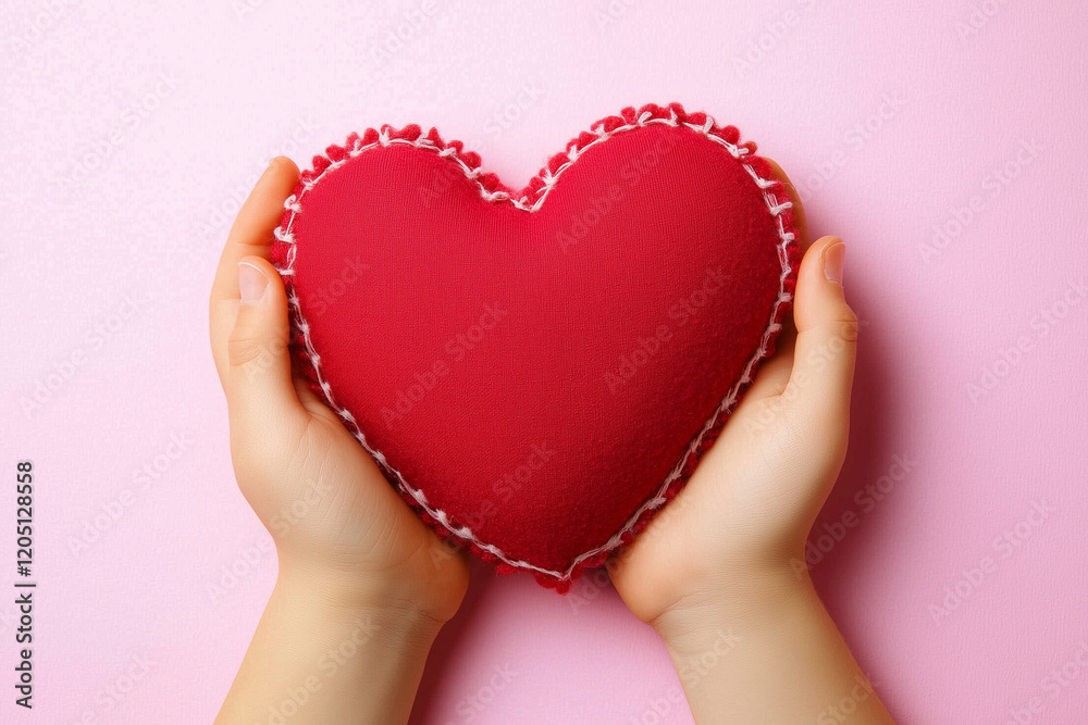 Hands holding a red heart isolated Hands holding a red heart isolated