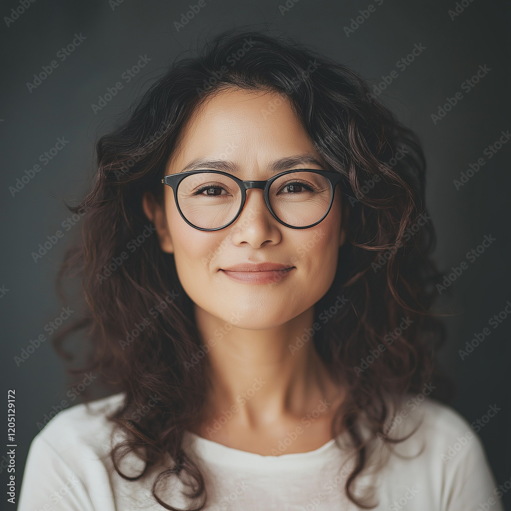 Obraz premium Empowering portrait of a confident woman studio setting photography warm lighting close-up personal growth and resilience