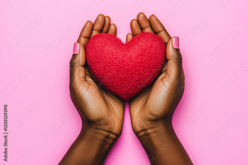 Fototapeta premium Hands holding a red heart isolated