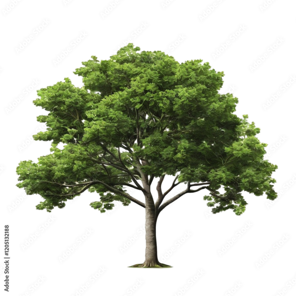 Obraz premium Lush Green Deciduous Tree isolated