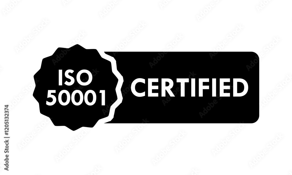 ISO 50001 Design badge template illustration ISO 50001 Design badge template illustration