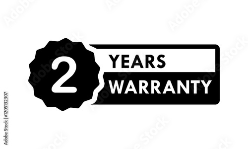 2 years and lifetime warranty label template illustration