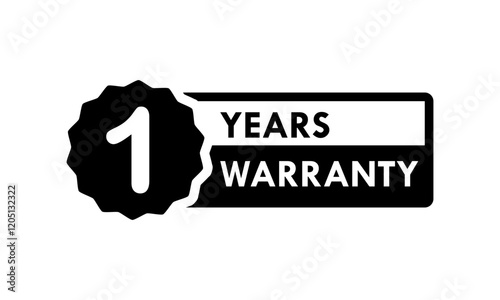 1 years and lifetime warranty label template illustration