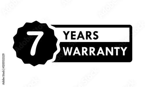 7 years and lifetime warranty label template illustration