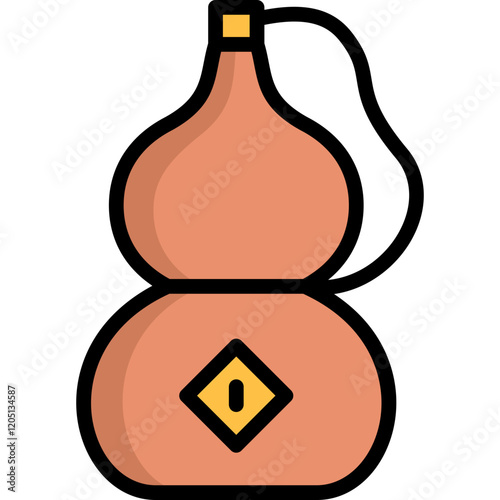 calabash icon illustration design with filled outline