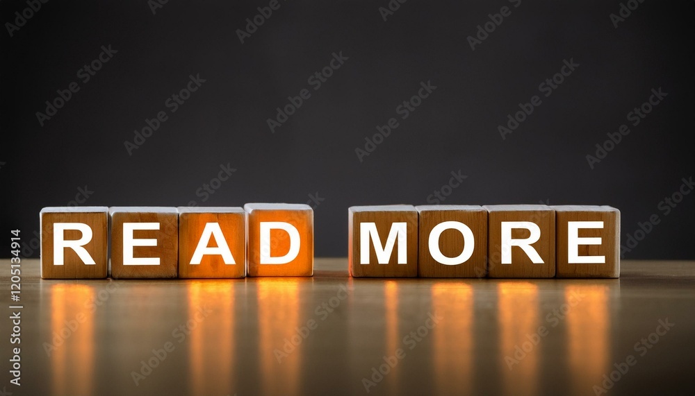 Obraz premium もっと読むを意味する英語のフレーズREAD MOREの文字が書かれたカラフルなキューブブロック。 aiで生成