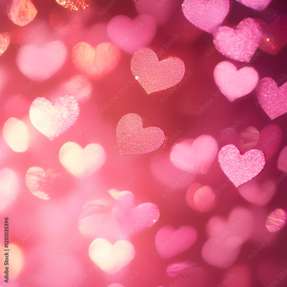 Stunning pink heart bokeh background with an abstract holiday theme. Stunning pink heart bokeh background with an abstract holiday theme.