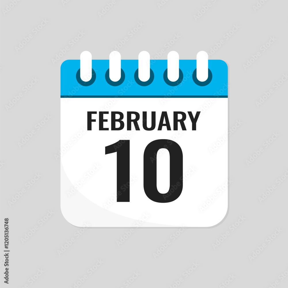 Icon page calendar day - 10 February Icon page calendar day - 10 February