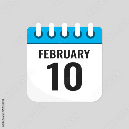 Icon page calendar day - 10 February