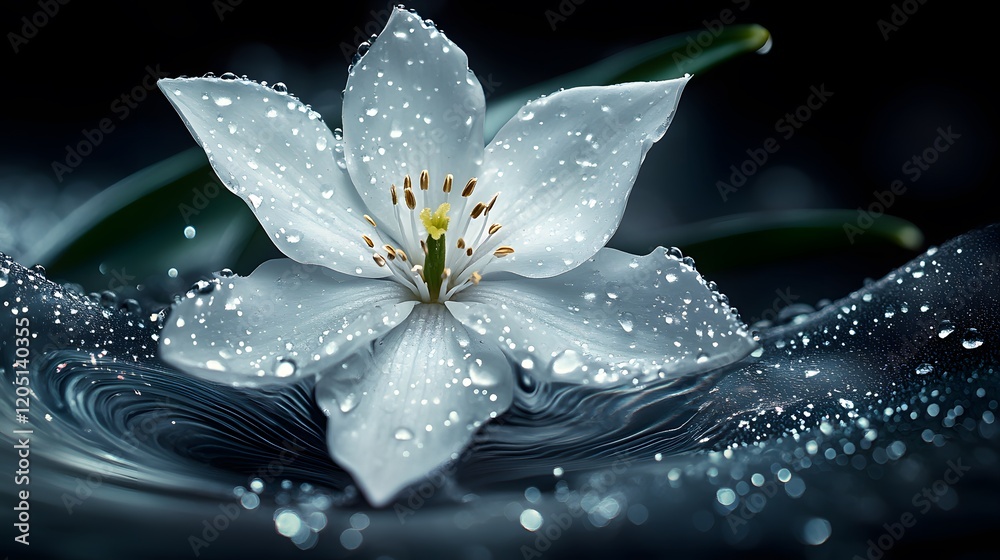 Fototapeta premium A beautiful snowdrop flower on a blurred background