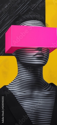Embodying modernity through striking lines and vibrant contrasts in an abstract urban landscape