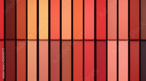 Wallpaper Mural Varied shades of vibrant red and orange wooden planks arranged in a vertical pattern for artistic visual appeal Torontodigital.ca