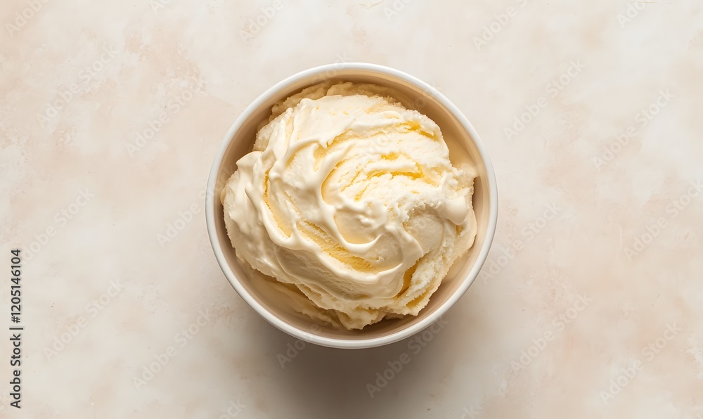dulce de leche ice cream on a bowl. Generative AI dulce de leche ice cream on a bowl. Generative AI