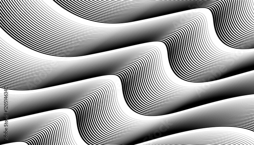 Black and white abstract dynamic lines pattern for sporty background. Fully editable vector element. Vector Format Illustration 