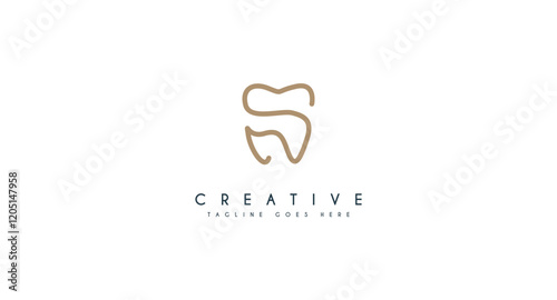 S Letter initial modern elegant luxury minimalis line art unique dental logo vector
