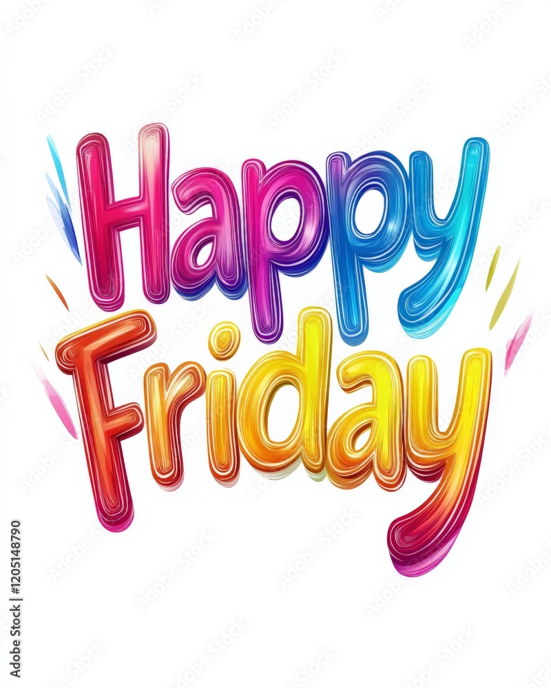 Obraz premium Happy Friday - modern calligraphy watercolor lettering text