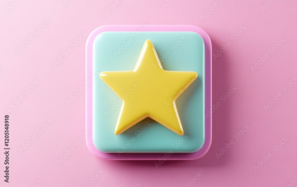 A vibrant star icon on a pastel background, perfect for web design, children's themes, and creative projects. A vibrant star icon on a pastel background, perfect for web design, children's themes, and creative projects.