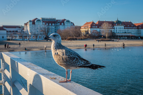 Sopot, Poland - December 25 2024 "Winter walk on pier in Sopot"