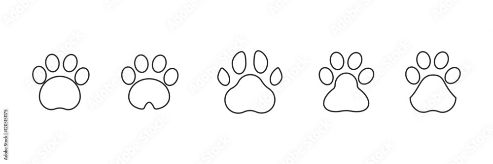 Paw icon vector illustration mark set symbol for web application