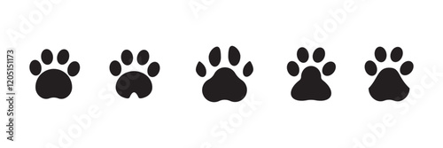 Paw icon vector illustration mark set symbol for web application
