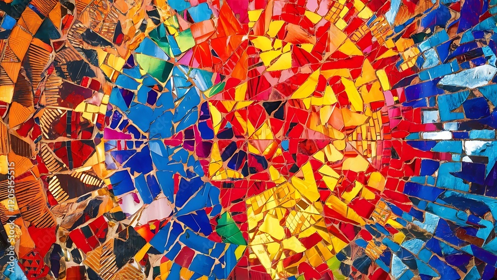 Fototapeta premium Colorful background with mosaic lines, geometric pattern